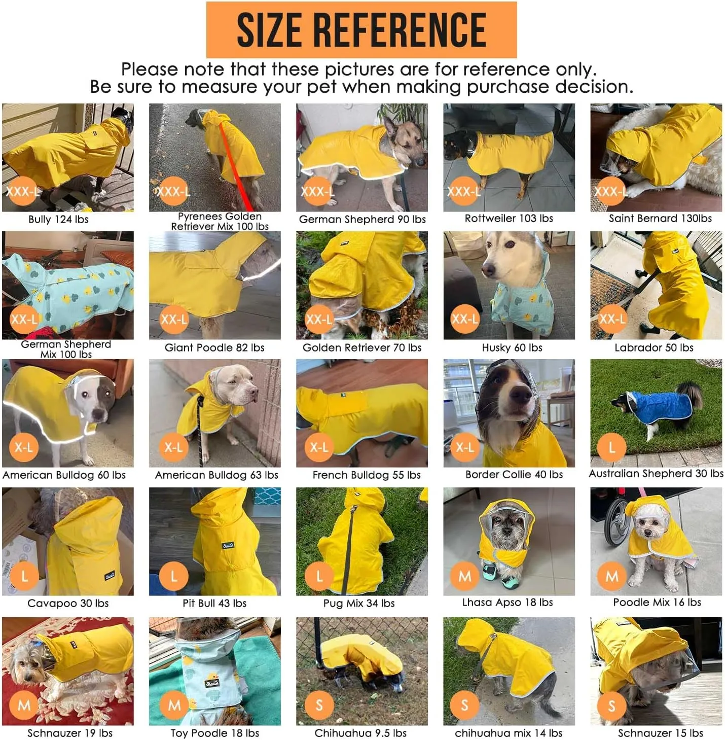 Lukovee Dog Raincoat, Adjustable Dog Rain Jacket with Clear Hooded Double Layer for Large Medium Small Dogs Puppies, Waterproof Rain Coat Poncho with Reflective Storage Pocket & Rim (BL,M)