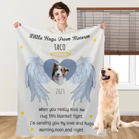 M YESCUSTOM Custom Dog Memorial Blanket Personalized Pet Cat Loss Sympathy Memory Blanket Remembrance Gift with Picture Name for Dog Lover Pet Owner
