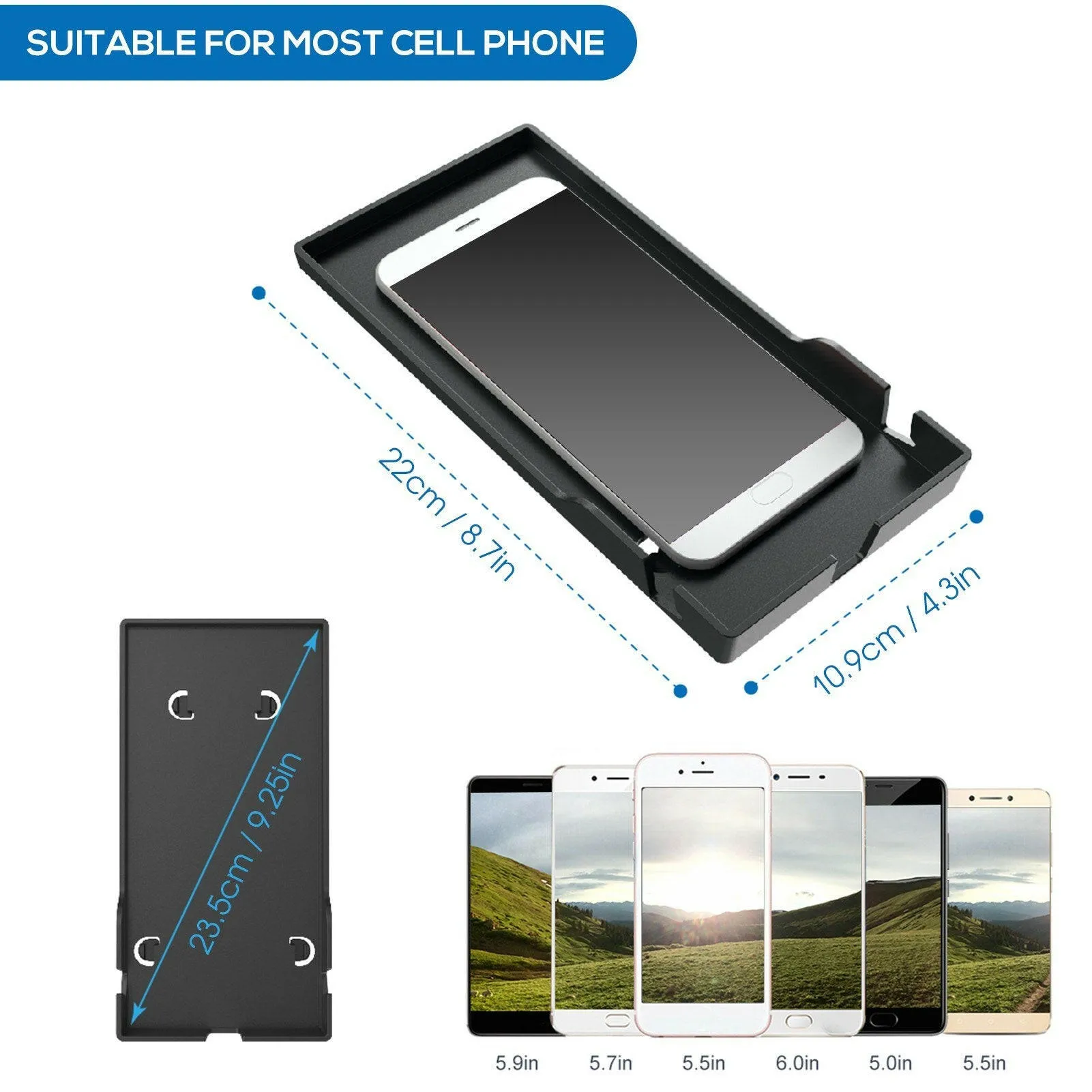 Mobile Phone Holder Replacement for Peloton Bike Tablet PC  Cell Phone  & Earphone Case Mount Tray with Charging Slot
