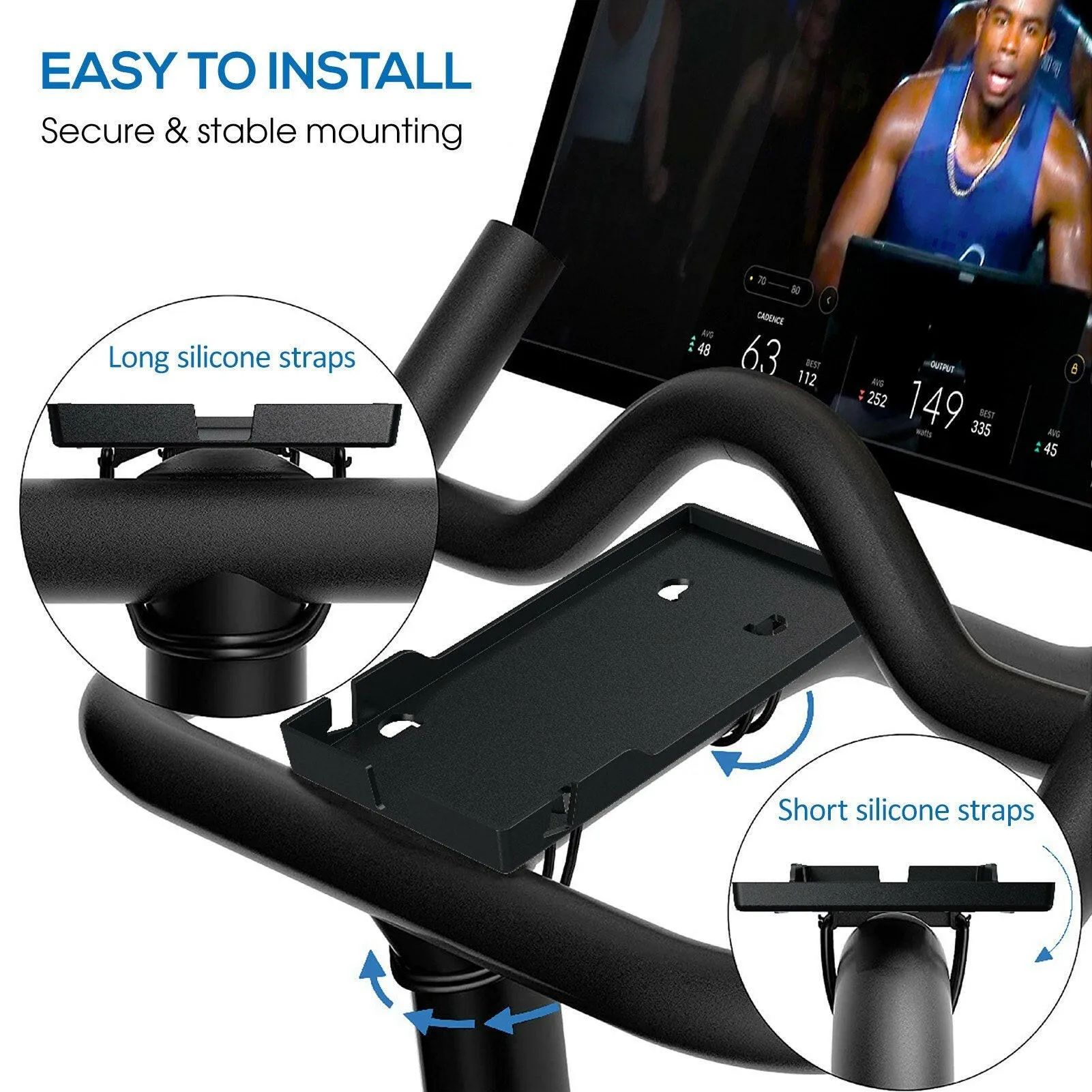 Mobile Phone Holder Replacement for Peloton Bike Tablet PC  Cell Phone  & Earphone Case Mount Tray with Charging Slot