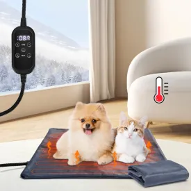 Nobleza Heated Dog Bed, Adjustable Temperature Waterproof Cat Heating Pad with Timer, 2 Pack Replaceable Washable Cover Indoor Outdoor Chew Resistant Pet Dog Heating Pad for Dogs Cats with Steel Cord