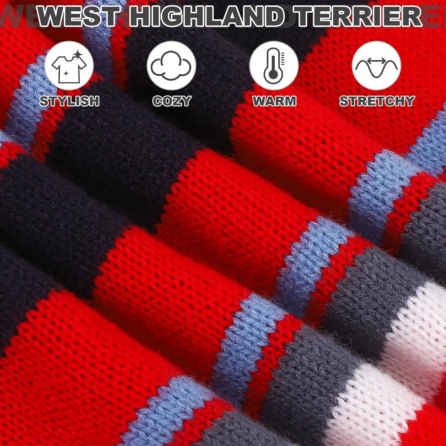 PAWCHIE Dog Sweater - Warm Thick Coat for Small to Large Dogs & Cats, Turtleneck with Leash Hole, Red