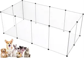 Pet Playpen,24 Inch Tall Puppy Playpen Portable Small Animals Playpen, Pet Fence Yard Fence for Puppy,Bunny,Guinea Pigs,Ferrets,Mice,Hamsters,Hedgehogs,Turtles