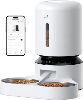 PETLIBRO Automatic Cat Feeder, 5G WiFi Pet Feeder for Two Cats or Dogs with Remote Control, 5L Cat Food Dispenser with Low Food Sensor, 1-10 Meals Per Day, Up to 10s Meal Call for Pets