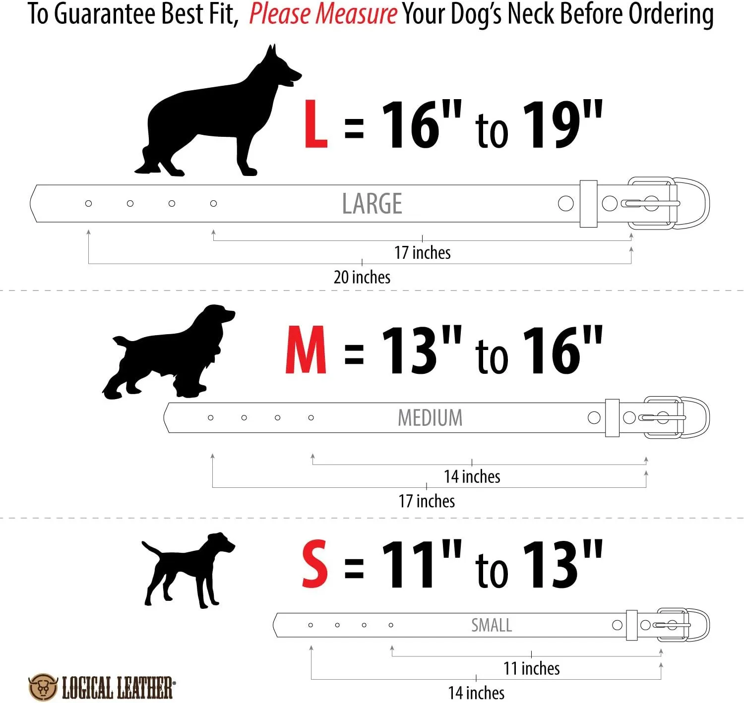 Premium Leather Dog Collar - Best Full Grain Heavy Duty Genuine Leather Collar (Blue, Large)