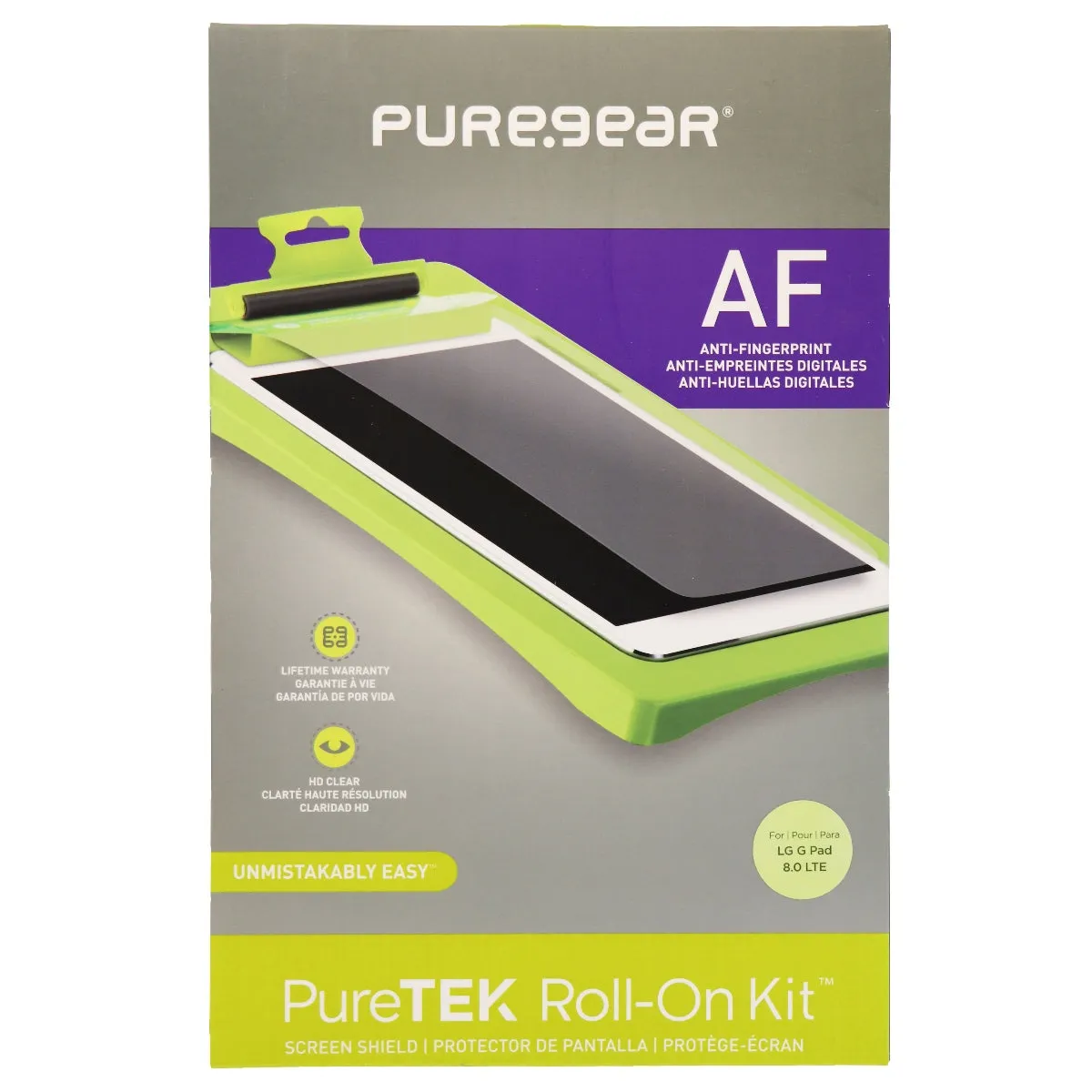 PureGear AF Screen Protector Roll On Kit for LG G Pad 8.0 - Clear