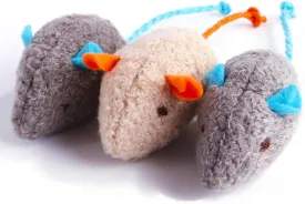 Q.Y.HOME Cat Toy Interactive Toy Plush Mouse Shaped Toy - (3 Pack)