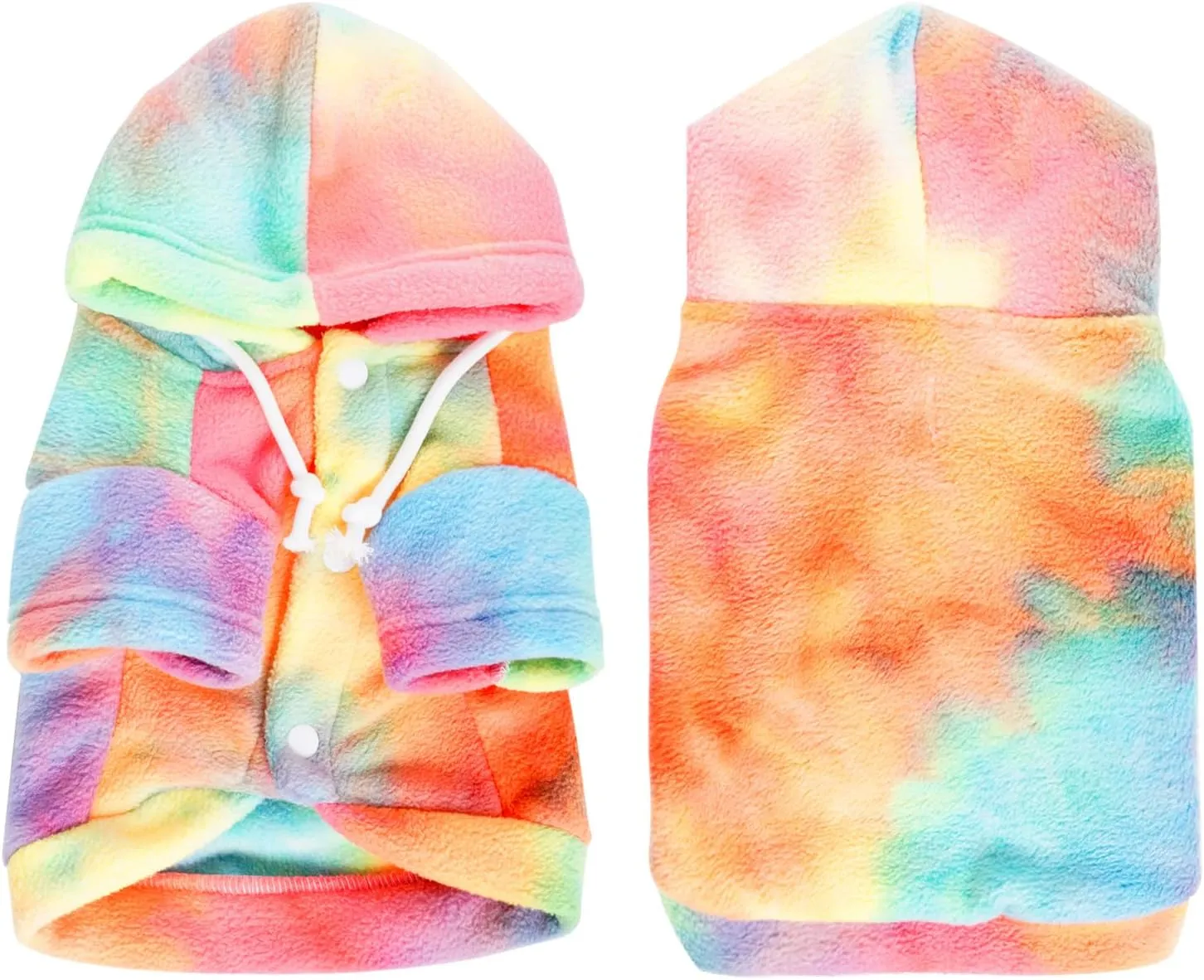 Rbenxia Tie Dye Dog Hoodie Cold Weather Coat Soft Fleece Puppy Sweatshirt Warm Jacket Pet Clothes Winter Outfit for Small Puppy Cat Pets (Multicolor, Small)