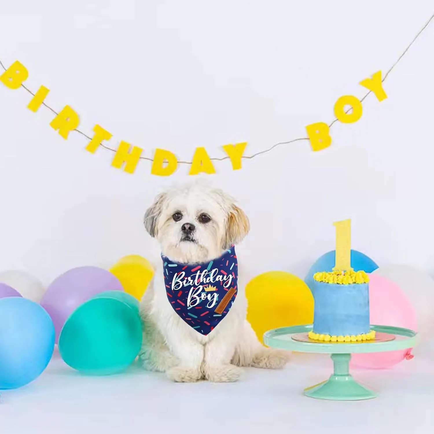 Realeaf Birthday Boy Dog Bandana, Dog Birthday Party Supplies,Premium Durable Fabric, Bandana for Large and XLarge Dogs (Blue, X-Large)