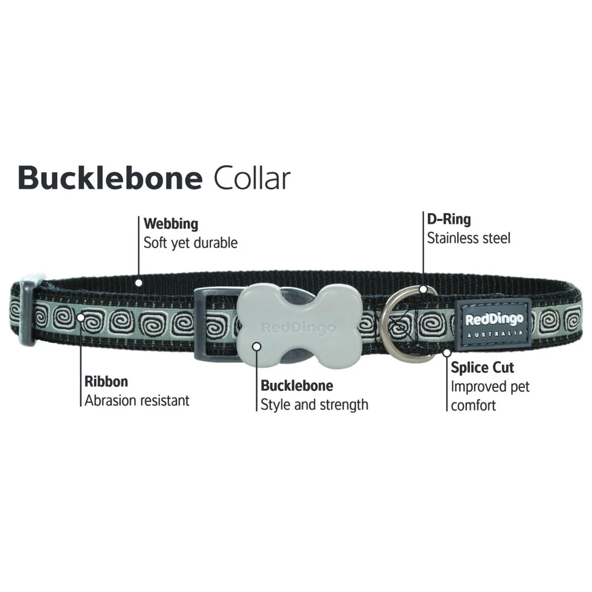 Reflective Ziggy Orange Dog Collar