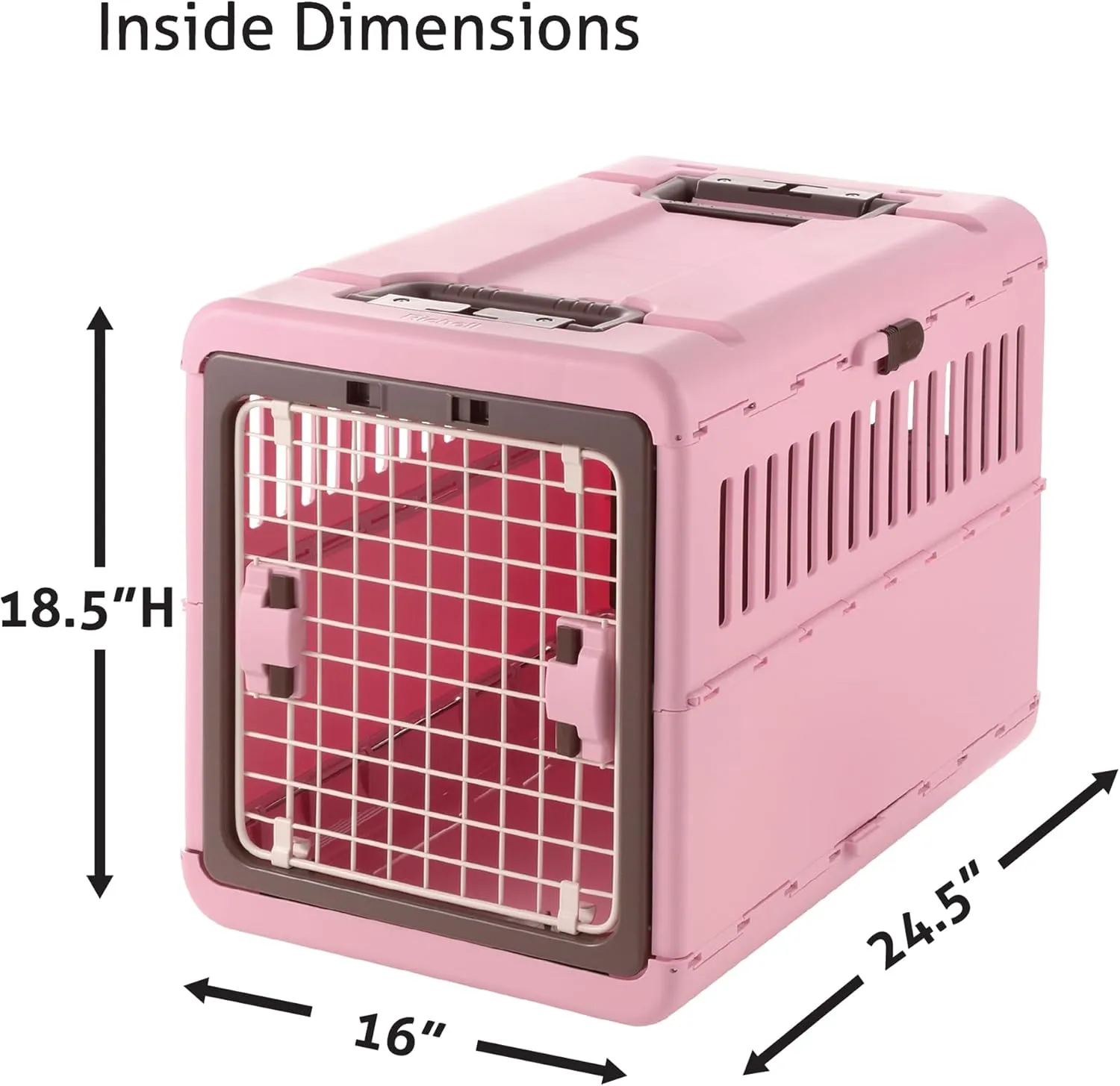 Richell USA - Foldable Pet Carrier Medium (80050) (Soft Pink and Brown)