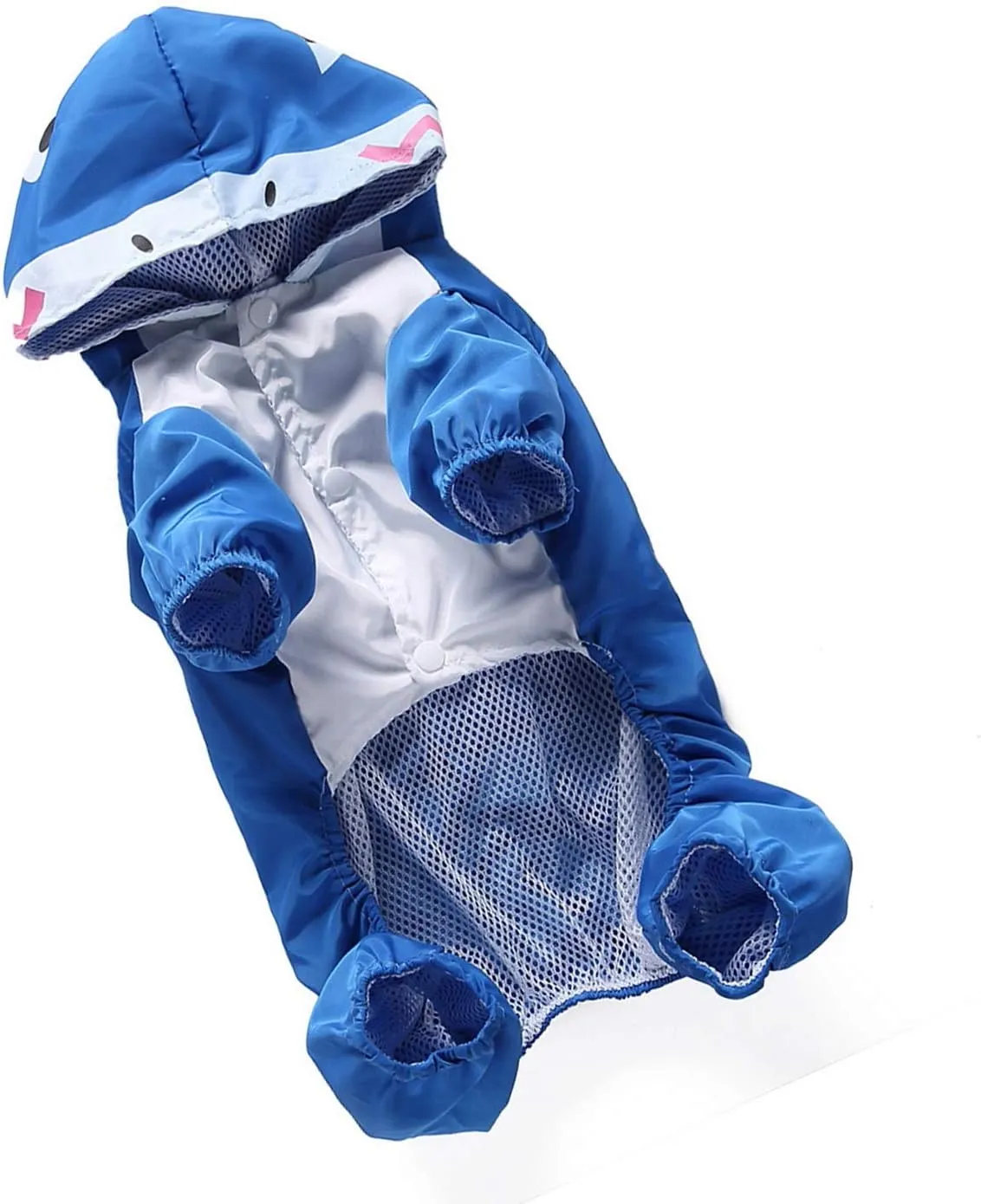 SELMAI Dog Raincoat with Hoodies Soft Mesh Elastic Band Four Legs Jumpsuit Outfits for Puppy Pet Cat Apparel Waterproof Rain Jacket Lightweight Outdoor Summer Rain Days Cold Weather Proof Blue XS