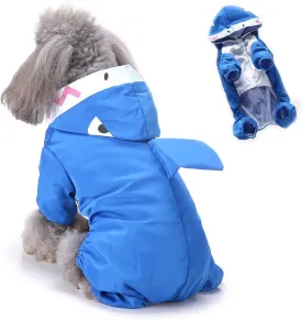SELMAI Dog Raincoat with Hoodies Soft Mesh Elastic Band Four Legs Jumpsuit Outfits for Puppy Pet Cat Apparel Waterproof Rain Jacket Lightweight Outdoor Summer Rain Days Cold Weather Proof Blue XS