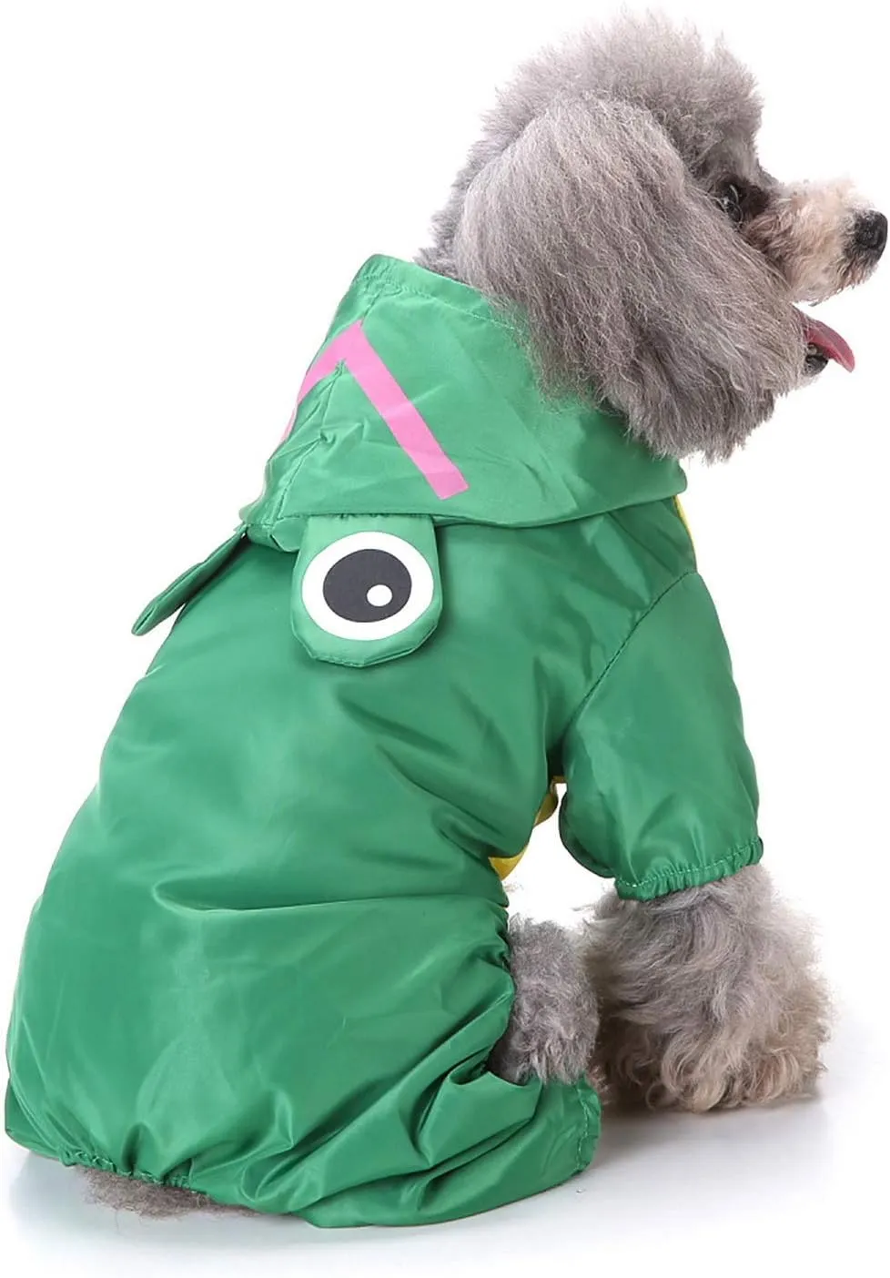 SELMAI Dog Raincoat with Hoodies Soft Mesh Elastic Band Four Legs Jumpsuit Outfits for Puppy Pet Cat Apparel Waterproof Rain Jacket Lightweight Outdoor Summer Rain Days Cold Weather Proof Green XS