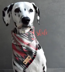 SHALE Luxe Fringed Flannel Dog Bandana - Snap/Tie On Cotton Scarf