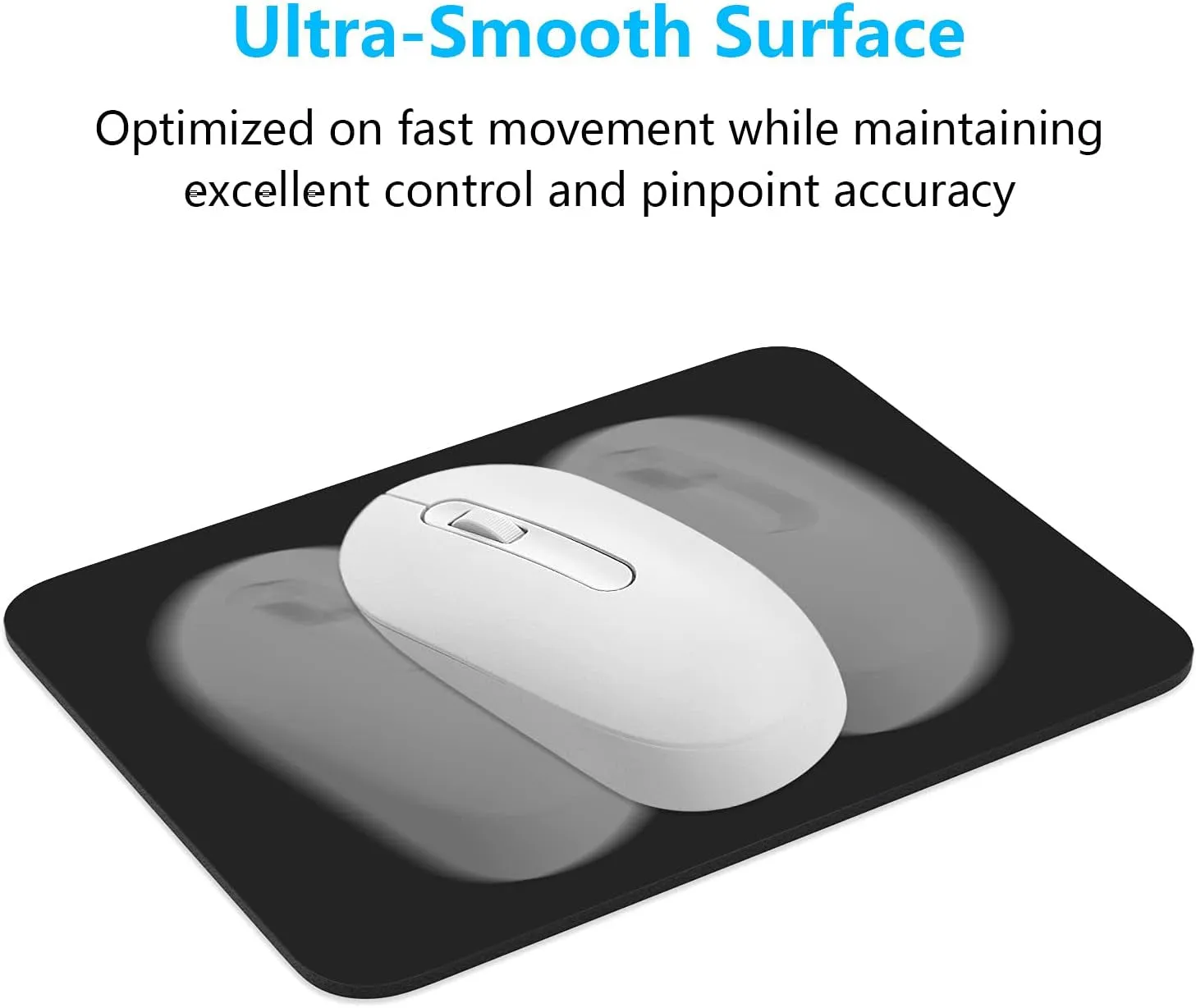 Small Mouse Pad 6 X 8 Inch with Non-Slip Rubber Base, Waterproof Mouse Mat, Mini Mouse Pad for Women Kids Men Wireless Mouse Laptops Keyboard Tray Home Office Travel, Jet Black