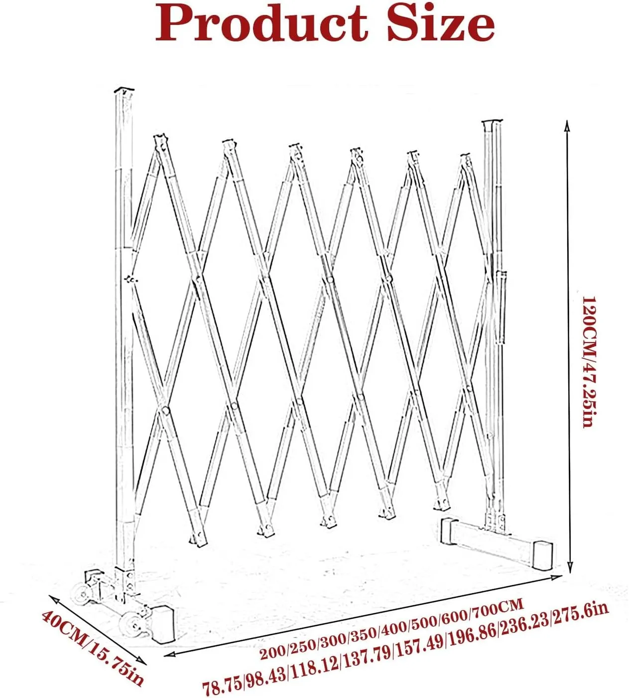 Stainless Steel Telescopic Guardrail, Mobile Safety Guardrail Door, Retractable Traffic Fence, Adjustable Pet Fence Door, Suitable for Garages, Schools and Shopping Malls (Size : L400cm/13.