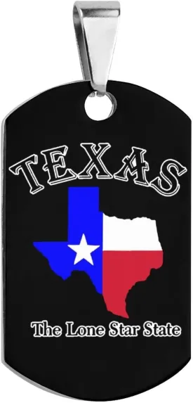 Texas, The Lone Star State Printed Pet ID Tags Personalized Dog Tags Stainless Steel Cat Collar Tags Accessories Decoration