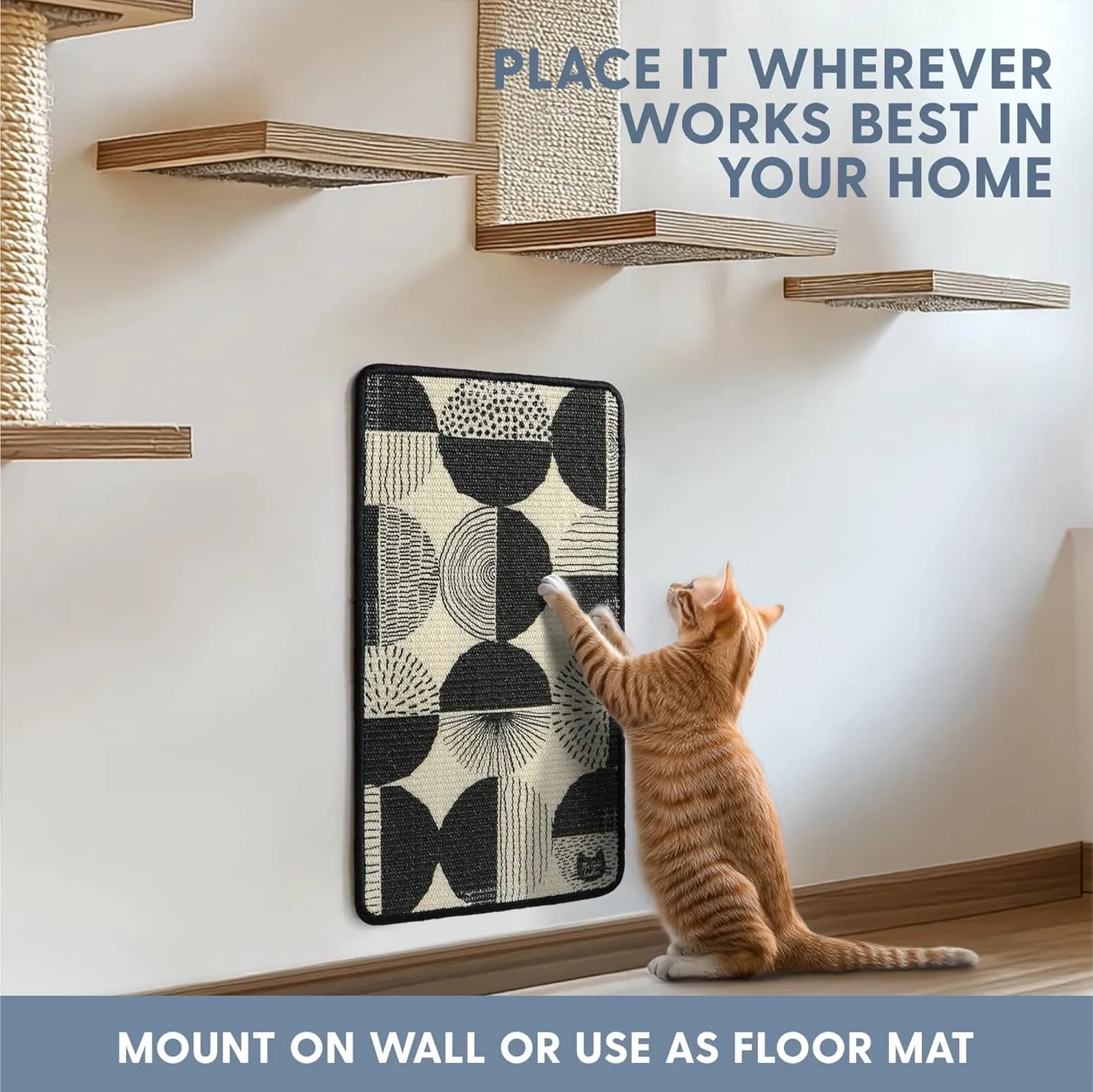 The Cat Ladies Scratching Poster - Wall Scratcher Pads - Scratch Mat Art Print for Indoor Cats - Furniture, Couch, and Carpet Protector - Wall Mounted or Floor Sisal Scratchers