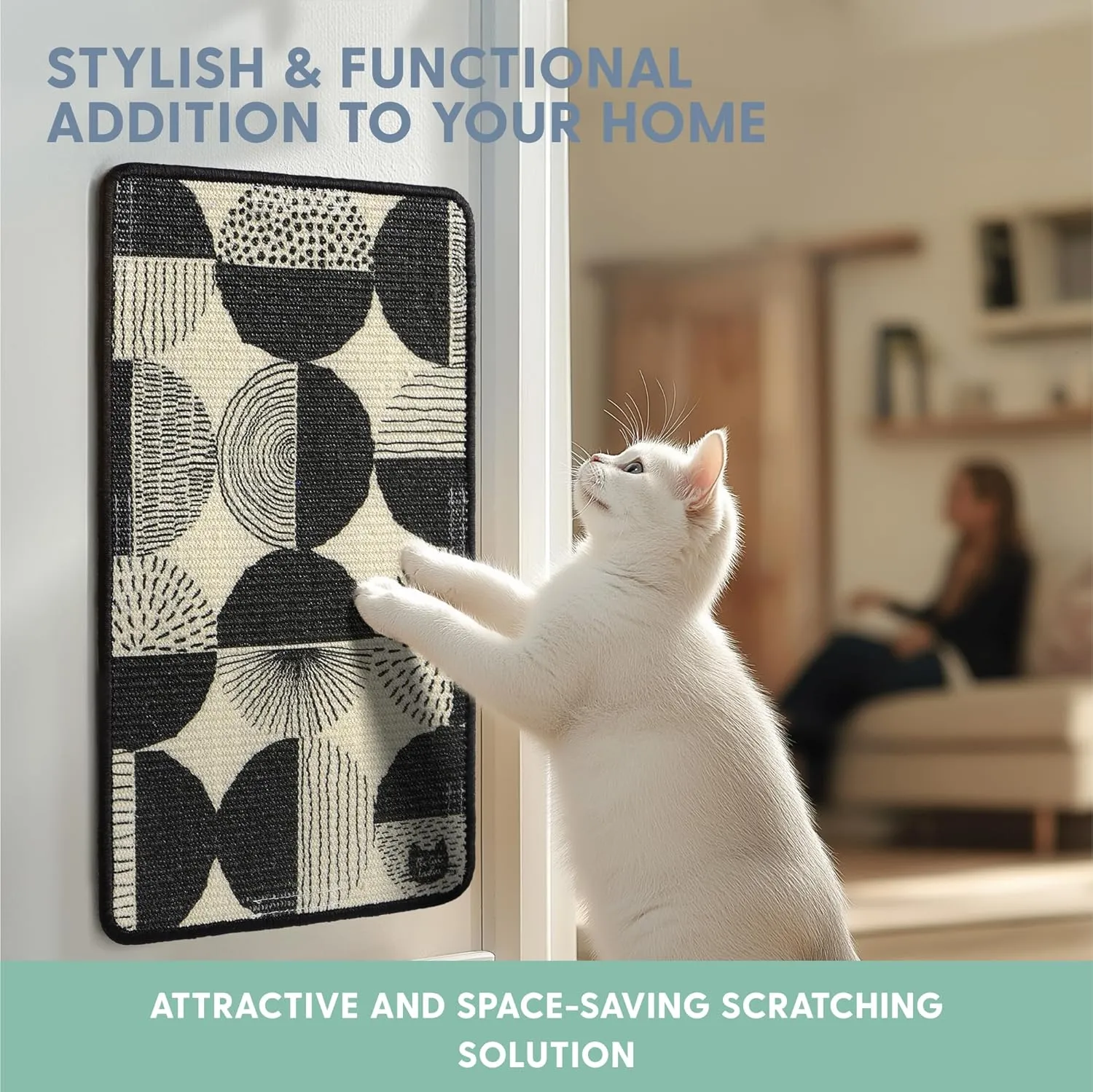 The Cat Ladies Scratching Poster - Wall Scratcher Pads - Scratch Mat Art Print for Indoor Cats - Furniture, Couch, and Carpet Protector - Wall Mounted or Floor Sisal Scratchers