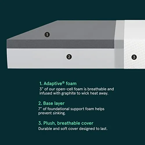Tuft & Needle - Legacy Original Queen Mattress, Medium-Firm Feel, Cooling, Pressure Relief, CertiPUR-US, 100-Night Trial