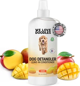 [Upgraded Version] We Love Doodles Dog Detangler Spray - Leave-in Conditioner for Dogs - Dog Detangling Spray - Dematting Spray for Dogs - Tangle Remover - Made in The USA - Large 16 fl oz (Mango)
