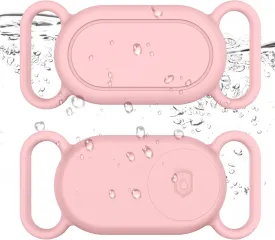 Vanjua Dag Collar Holder for Galaxy Smarttag2, Soft Silicone Waterproof Case for Pet Cat, Anti-Lost Scratch Resistant Protective Cover Accessory Compatible with Samsung Galaxy Smart tag2 (Pink)